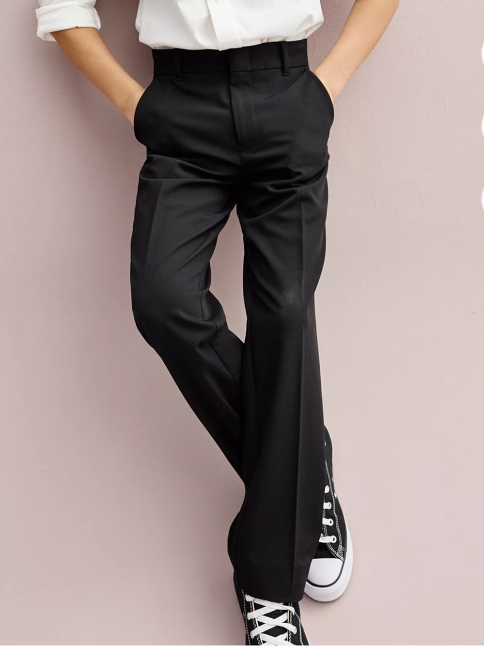 IZOD Boys’ Black Stretch Suit Dress Pants in Regular Slim Fit